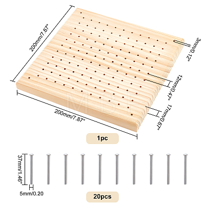   Wood Crochet Blocking Board AJEW-PH0007-12-1