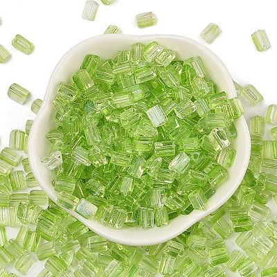 Transparent Spray Painted Glass Seed Beads SEED-L011-10A-06-1