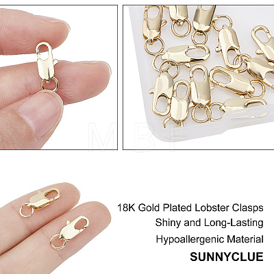 12Pcs 2 Style Brass Lobster Claw Clasps KK-SC0002-26-1