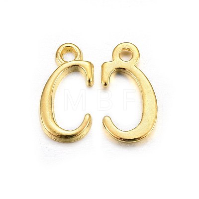 Golden Plated Alloy Letter Pendants X-PALLOY-J718-01G-C-1