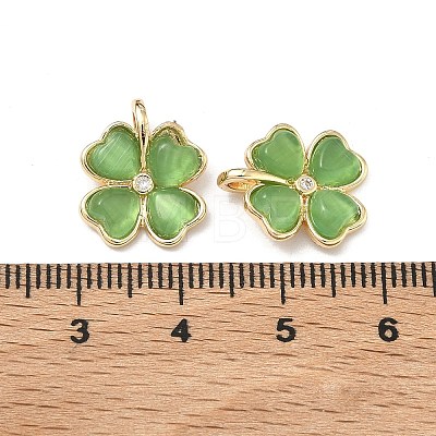 Brass Micro Pave Cubic Zirconia Pendants KK-G557-28KCG-01-1