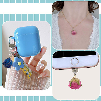 10Pcs Preserved Rose Pendants KY-TA0001-59D-1
