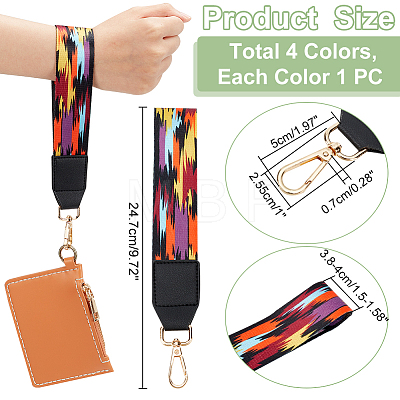WADORN 4Pcs 4 Color Polyester Wristlet Short Bag Straps FIND-WR0008-92-1