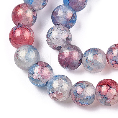 Baking Painted Crackle Glass Bead Strands DGLA-R053-05H-1