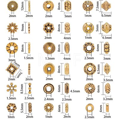 Tibetan Style Alloy Spacer Beads TIBEB-PH0004-21AG-1