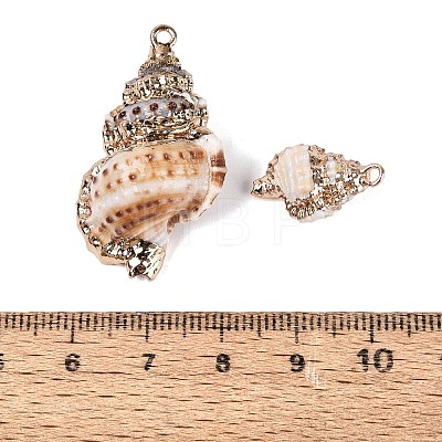 Electroplate Natural Spiral Shell Pendants SSHEL-Q100-40G-1