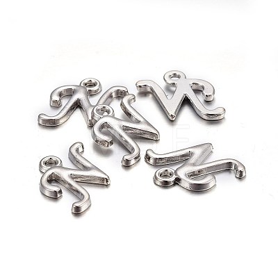 Platinum Plated Alloy Letter Pendants LS-PALLOY-J718-01P-N-1