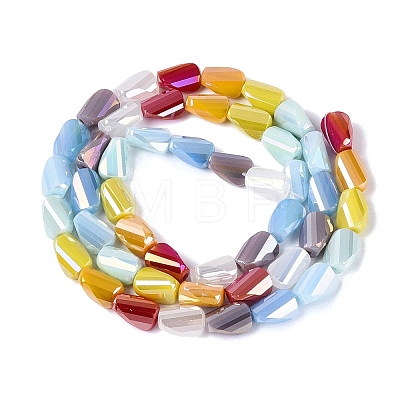 Electroplate Opaque Glass Beads Strands EGLA-N022-10A-B01-1