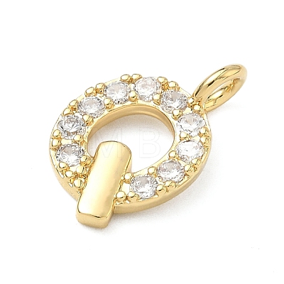 Brass Micro Pave Clear Cubic Zirconia Pendants KK-I476-01G-Q-1