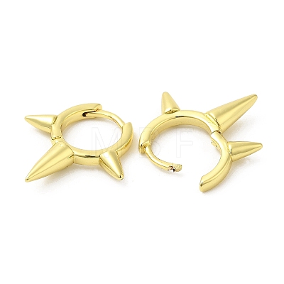 Rack Plating Brass Spike Hoop Earrings for Women EJEW-D059-19G-1