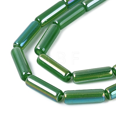 Electroplate Imitation Jade Glass Beads Strands EGLA-Q132-02A-A01-1