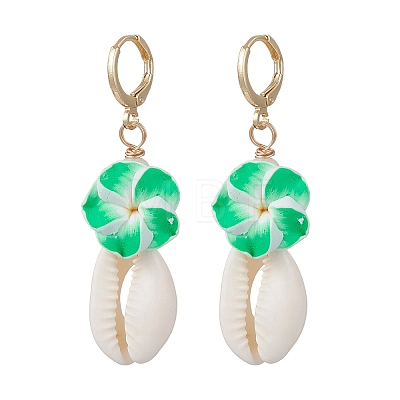 Polymer Clay 3D Flower Hoop Earrings EJEW-JE06968-1