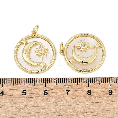 Brass Micro Pave Cubic Zirconia Pendants KK-U058-22G-02-1