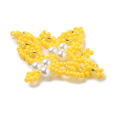 Seed Beads Beaded Charms PALLOY-MZ00385-03-1