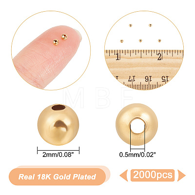 2000Pcs Brass Beads KK-NB0003-42-1