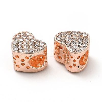 Rack Plating Alloy Rhinestone European Beads PALLOY-P289-35RG-1