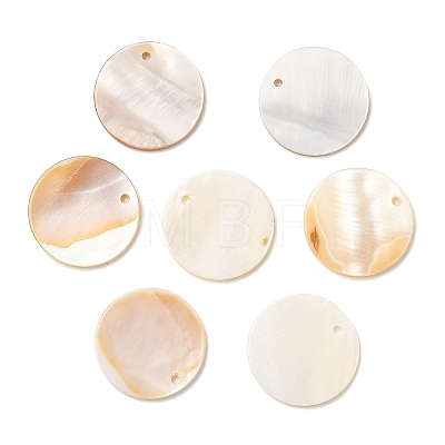 Natural White Shell Mother of Pearl Shell Pendants SSHEL-D080-1