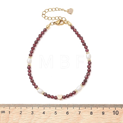 Natural Gemstone & Cultured Freshwater Pearl Beaded Bracelets BJEW-JB13546-1
