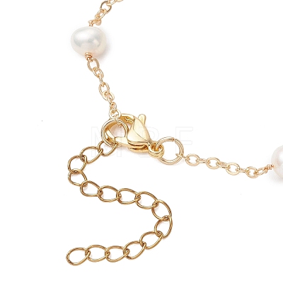 Natural Cultured Freshwater Pearl Beads & Brass Cable Chain Bracelet Making AJEW-JB01450-1