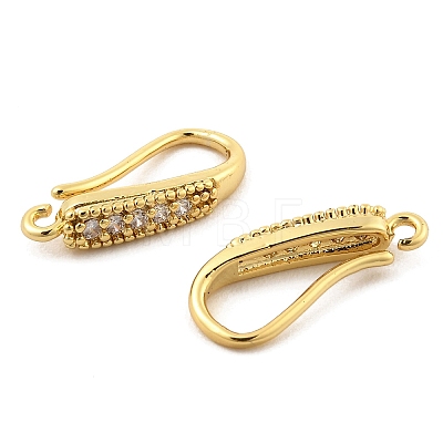 Brass with Cubic Zirconia Earring Hooks KK-Q782-01G-1