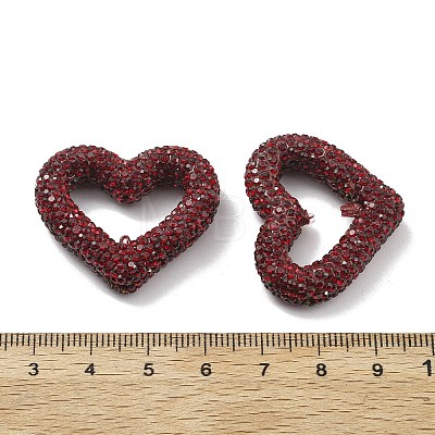 Heart Shape Polymer Clay Rhinestone Beads CLAY-NH0001-09A-03-1