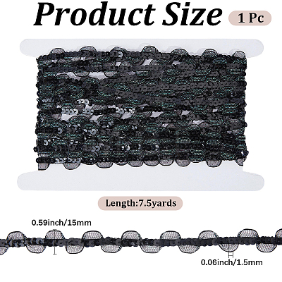 7.5 Yards Polyester Lace Ribbons SRIB-CY0001-46A-1
