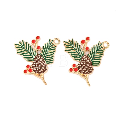Golden Plated Alloy Enamel Pendants ENAM-Z017-06G-1