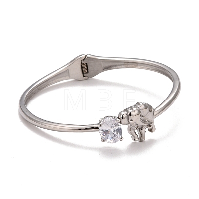 Clear Cubic Zirconia Duck Cuff Bangle STAS-D165-02P-1