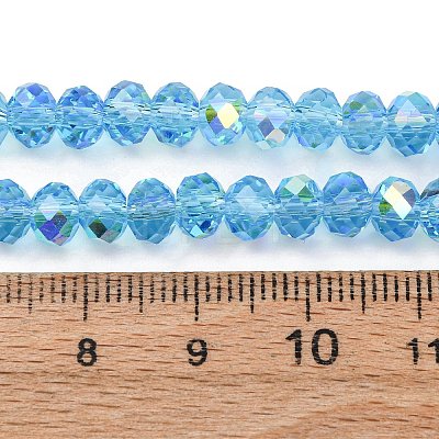 Electroplate Transparent Glass Beads Strands EGLA-A046-01B-16-1
