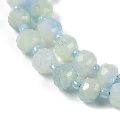 Natural Dyed White Jade Beads Strands G-H057-A22-08-1