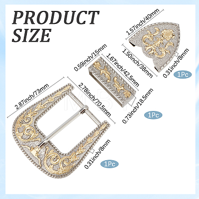 Belt Zinc Alloy Buckle Sets FIND-GF0009-34-1