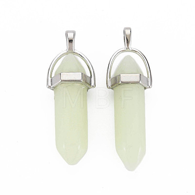 Synthetic Fluorite Double Terminated Pointed Pendants G-N0326-98-1