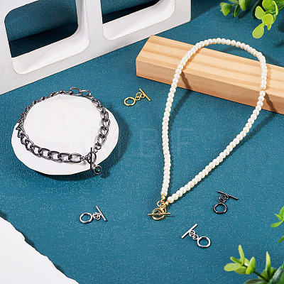 7Pcs Ring Brass Toggle Clasps KK-TADJ0001-22-1