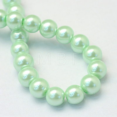 Baking Painted Pearlized Glass Pearl Round Bead Strands X-HY-Q003-4mm-04-1