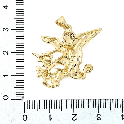 Brass Micro Pave Clear Cubic Zirconia Pendants KK-Z150-22G-03-1