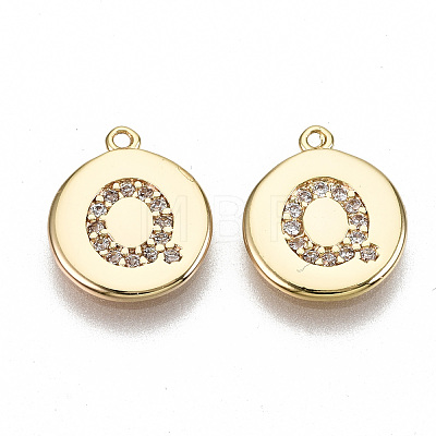 Brass Micro Pave Clear Cubic Zirconia Charms KK-N231-233Q-NF-1