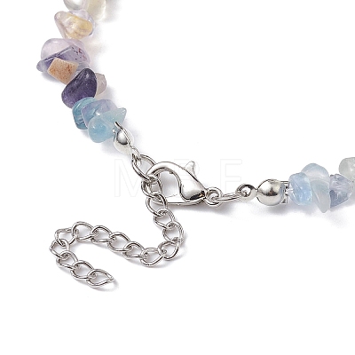 Natural Fluorite Chip Beaded Necklace NJEW-JN04615-11-1