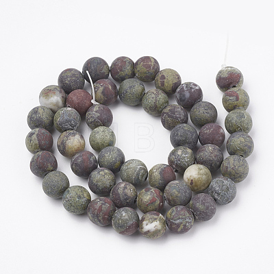 Natural Dragon Blood Stone Beads Strands G-T106-142-1