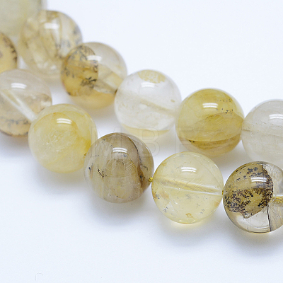 Natural Dendritic Quartz Beads Strands G-J373-01-12mm-1