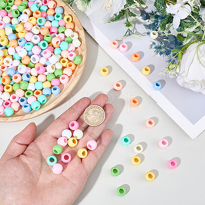 300Pcs 10 Colors Opaque Acrylic Beads SACR-SP0001-53B-1