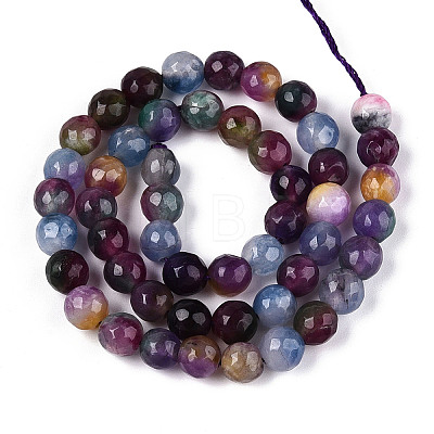 Dyed Natural White Jade Beads Strands G-T139-8mm-60-08-1