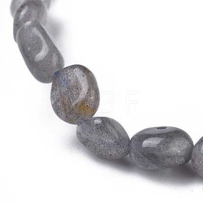 Natural Labradorite Bead Stretch Bracelets BJEW-K213-33-1