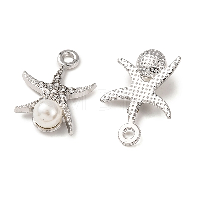 Alloy & ABS Imitation Pearl & Rhinestone Pendants FIND-K030-18E-P-1