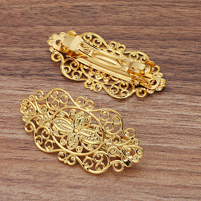 Brass Hair Barrettes Accessories  OHAR-PW0001-200P-1