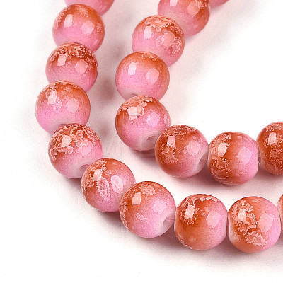 Baking Paint Glass Beads Strands X-DGLA-N008-8mm-01-1