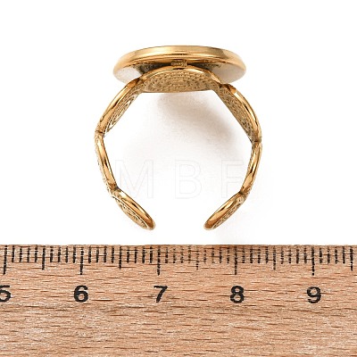 Spiral 304 Stainless Steel Cuff Ring Components STAS-P454-02E-G-1
