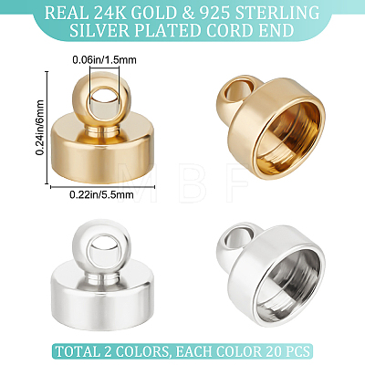 40Pcs 2 Colors Brass Pendant Bails KK-BBC0009-44-1