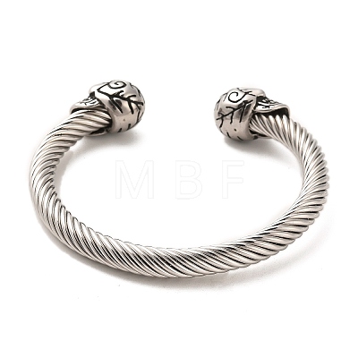 304 Stainless Steel Cuff Bangles BJEW-E094-21AS-1