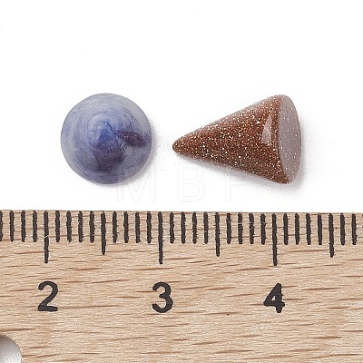 Natural & Synthetic Mixed Gemstone Circular Cone Ornament G-K359-01B-1