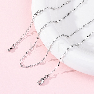 Brass Satellite Chains Necklaces for Women NJEW-D302-61P-1